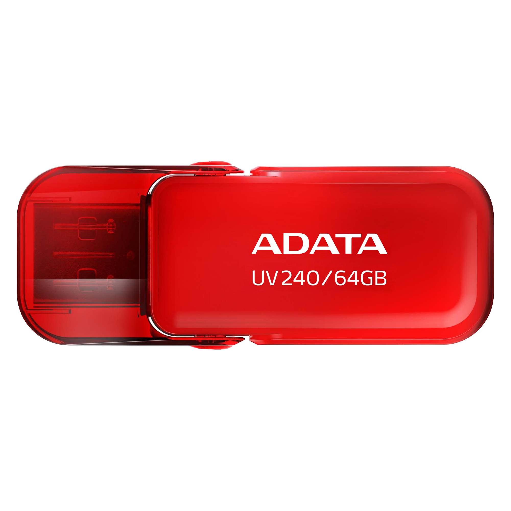 Adata UV240 64GB USB Flash Drive, Red (64 GB, USB-A) (AUV240-64G-RRD)