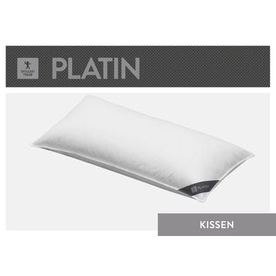 Daunenkissen SPESSARTTRAUM "Platin", weiß, B:80cm L:80cm, Kopfkissen Bezug: 100% Baumwolle. Kopfkissen Füllung: 60% Gänsedaunen, 40% Gänsefeder, Kopfkissen, hergestellt in Deutschland, allergikerfreundlich
