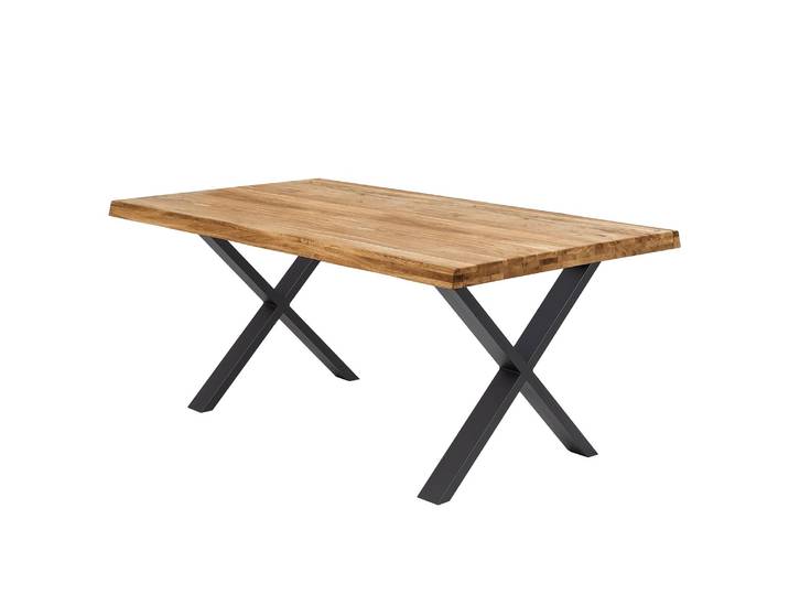 Esstisch Alessia 160cm Gerade Braun X-Form Schwarz