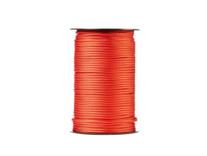 SNURO Polyester touw (3mm, 100M, rood) - Sterk, weerbestendig en veelzijdig gevlochten polyester koord - Breekkracht 153kg