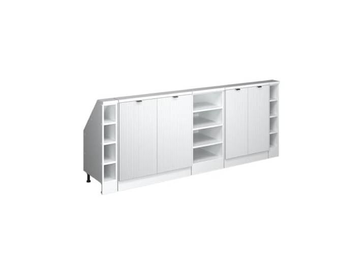 Vicco Dachschrägenschrank-Set Rion, Weiß Riffel/Weiß