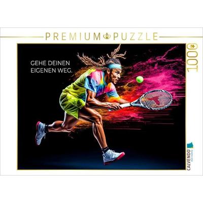 CALVENDO Puzzle Ein Motiv aus dem Kalender Tennis und Motivation | 1000 Teile Lege-Größe 64x48cm Foto-Puzzle für glückliche Stunden