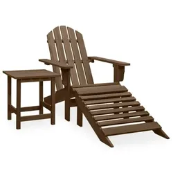 Adirondack-Gartenstuhl mit Fußstütze & Tisch Tannenholz| vidaXL : Farbe - Braun