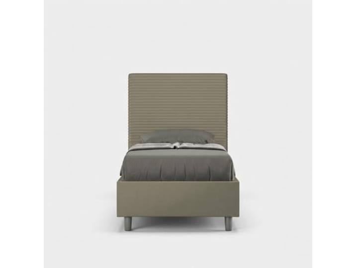Einzelbett mit Stauraum 80x190 Kopfteil Kinderzimmer modern Focus S - Braun