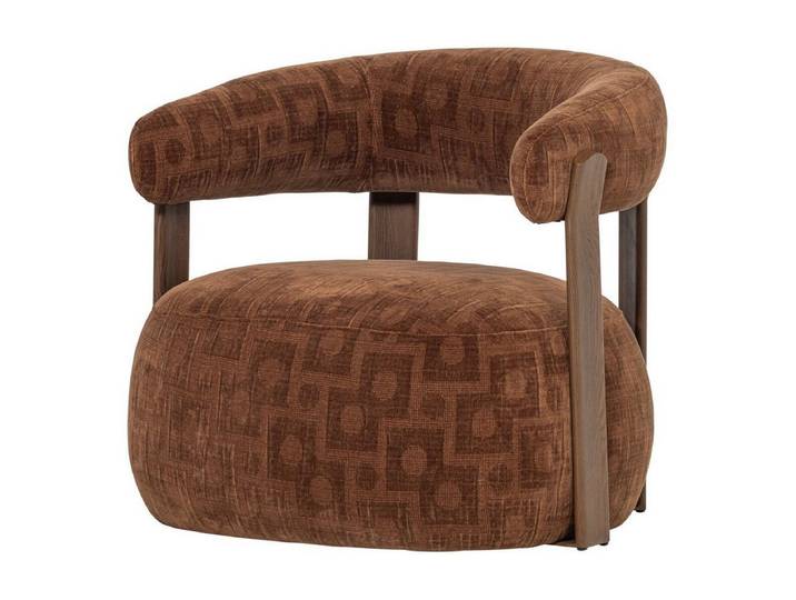 WOOOD Sessel Foon - Strukturstoff Braun, Luxuriöses Erscheinungsbild, robustes Design