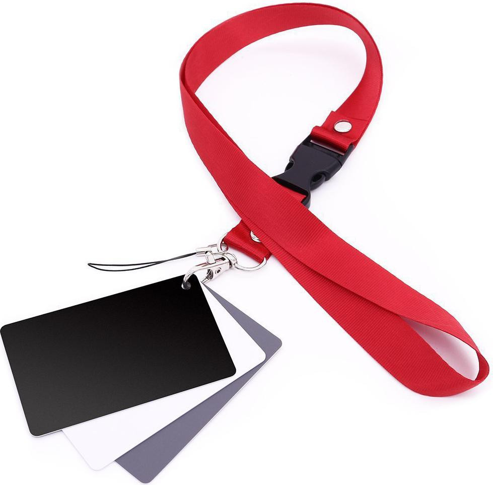 Cocosity Wei? Schwarz 18% Grijze Kleurbalanskaart met Halsband voor DSLR Camera Fotografie Accessoires
