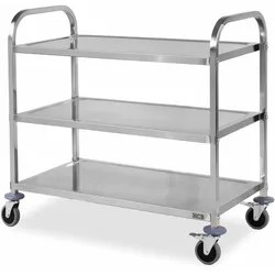 HCB Servierwagen - 3 Schichten - 95 cm - Edelstahl