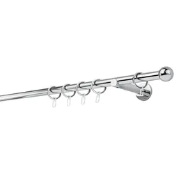 20mm,1-läufig,Rohr,Wandträger 12cm,Endstück ball Farbe: Chrom, Größe: 340cm