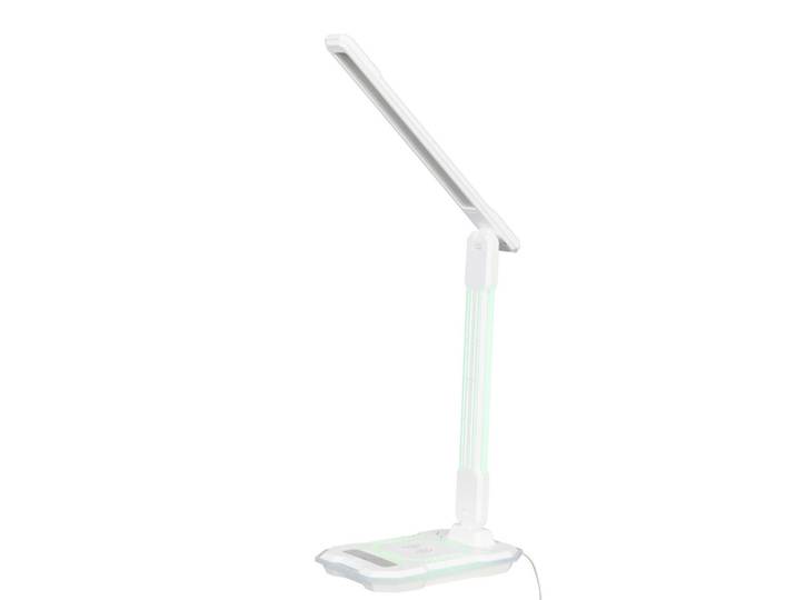 Novel Led-Schreibtischleuchte, Weiss, Kunststoff, Uni, länglich, F, 18.1x12.1x31.6 cm, RoHS, CE, Farbwechsler, 3 Helligkeitsstufen, schwenkbar, verstellbare Arme, USB-Anschluss zum Laden von Smartphones, kabelloses Laden, Handyladefunktion, Farbtemperaturwechsler, transportabel, Lampen & Leuchten, Innenbeleuchtung, Tischlampen, Schreibtischlampen