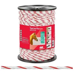 AKO, Gartenzaun, Weidezaunseil TopLine Plus TriCOND weiss/rot 6 mm, 0,311 Ohm/m, 400 m