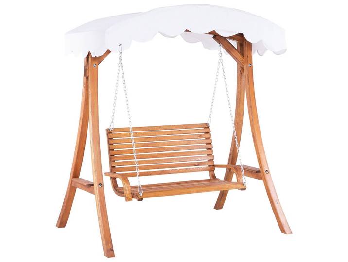 GARTENSCHAUKEL Lärchenholz dunkelbraun Sonnendach beige Andria