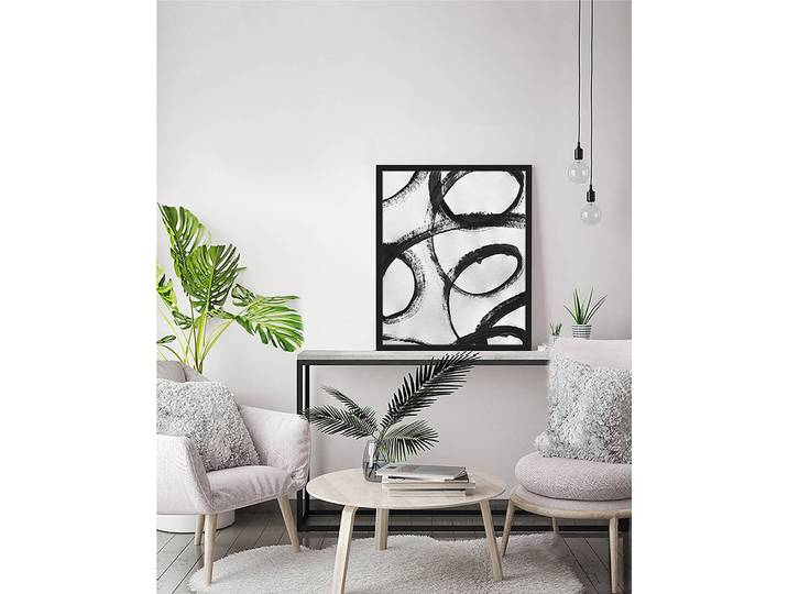 Bild Irregular Acrilic Rahmen: Massivholz Buche, lackiert Abdeckung: Plexiglas Schwarz 53 x 63cm