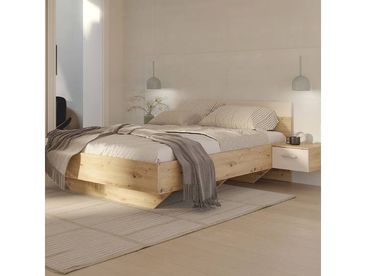 Lit Weser 160 x 200cm Beige/Marron