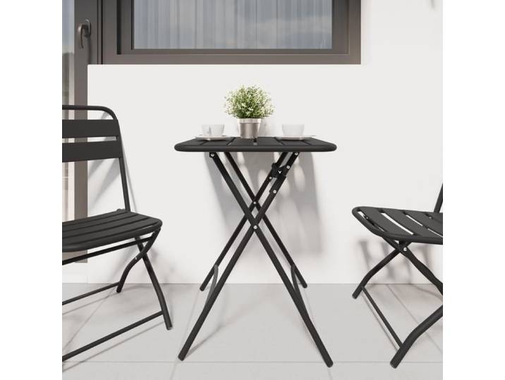 (Summer sales 2025) Table d'extérieur - XWO - desgin pliable - - Anthracite - 55x55x73 cm - Desgin classique - - Acier(728)