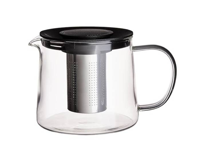 BUTLERS Teekanne 1,3 l Glas Edelstahl - TEA TIME - transparent