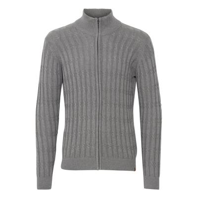 Strickjacke INDICODE "Strickjacke IDPaulomo", Herren, Gr. L, grau (grau mix), Obermaterial: 100% Baumwolle CO., Strickjacken Strickjacke