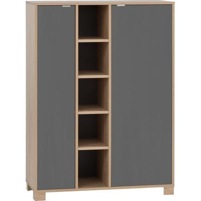 Midischrank SCHILDMEYER "Anouk", grau (eiche hellfarben, basaltgrau), B:89,6cm H:122,4cm T:39cm, FSC-zertifizierter Holzwerkstoff, Schränke, Midischrank, Solide Verarbeitung - Dieses Produkt ist in Deutschland gefertigt