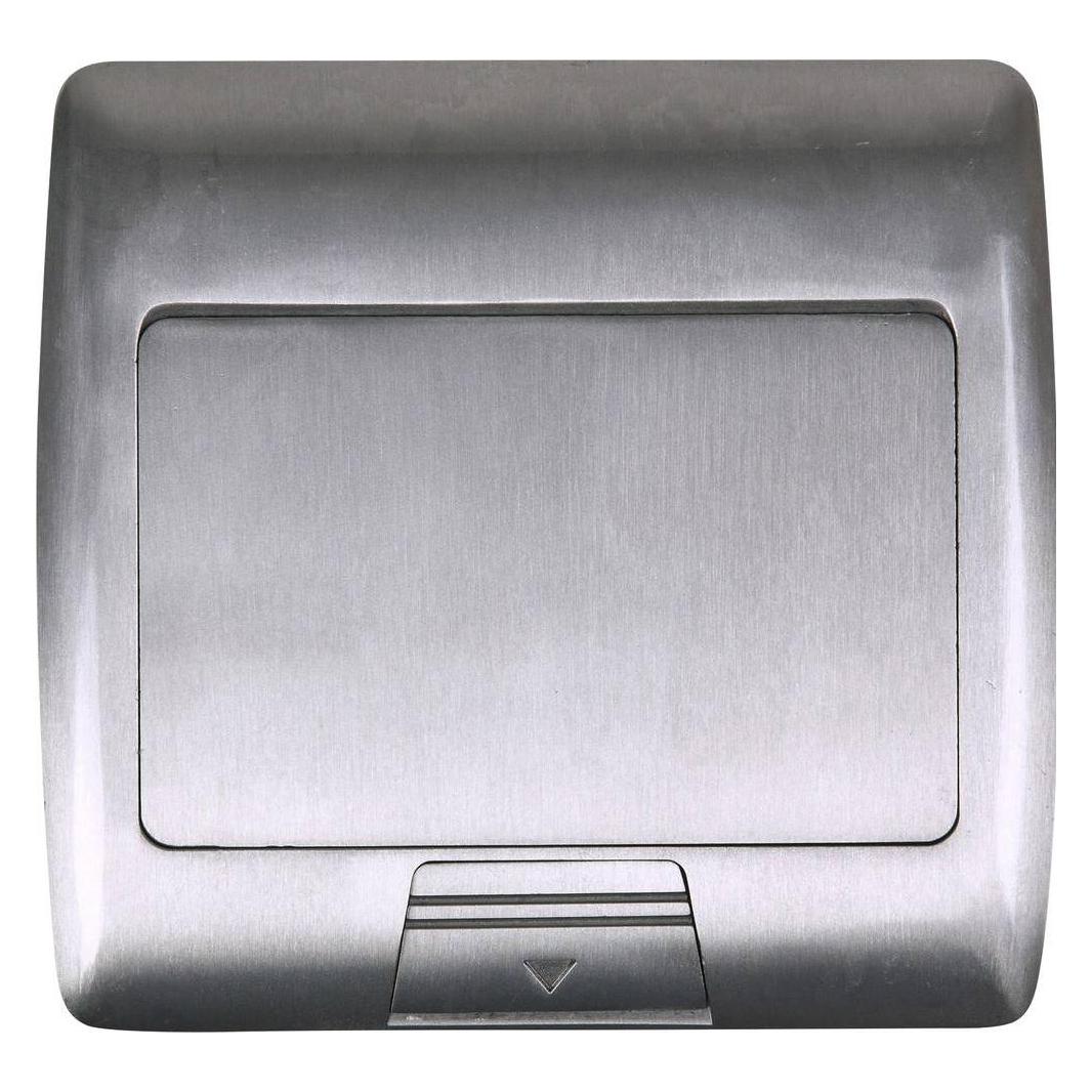 Heitronic 40462 2fach Fussboden-Einbausteckdose IP20 Silber (40462)