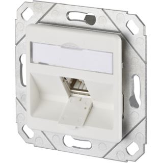 Metz Connect Anschlussdose Cat6A UP 1xRJ45 Kanaleinb RAL9010 rws Schneidklemm designfähig