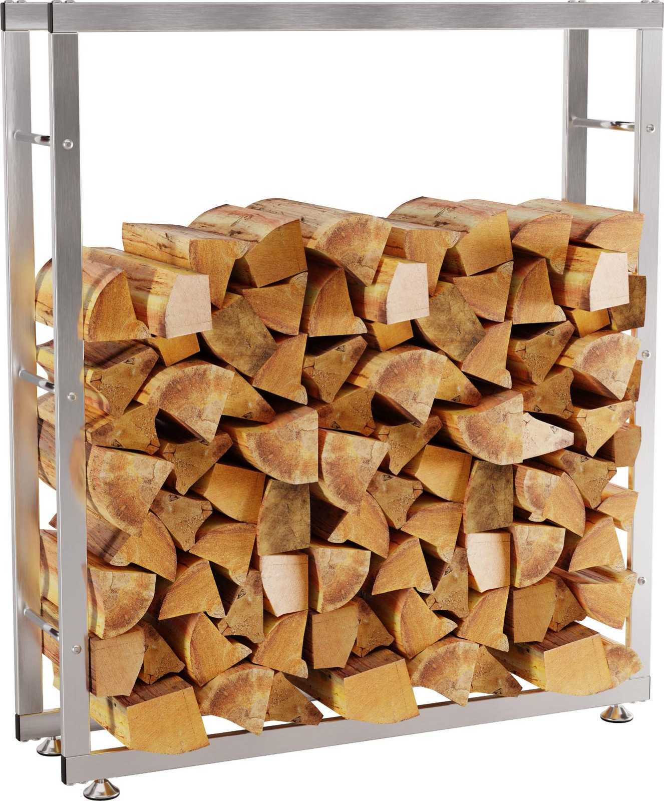 CLP Houtopslagrek Keri V2 van roestvrij staal, B: 25 cm, D: 100 cm, H: 125 cm