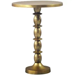 FineBuy, Couchtisch + Beistelltisch, Beistelltisch Alu Gold 40cm Metall Couchtisch Wohnzimmertisch Dekotisch Tisch (40 x 56 cm)