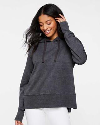 LAT 3536 Women's Vintage Wash Hoodie in Washed Black size Small   Cotton Polyester