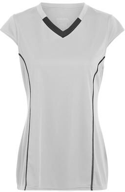 Augusta Sportswear 1219 Athletic Girls Blash Jersey T-Shirt in White/Black size Medium   Polyester