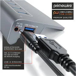 Primewire Verteiler (8 Ports), Dockingstation + USB Hub, Grau