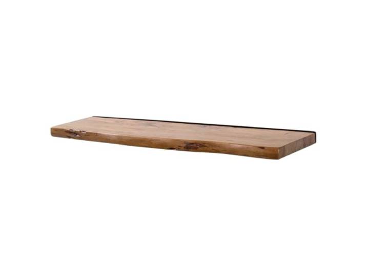 home24 Wandboard Massivholz Braun Fürs Wohnzimmer, Akazie lackiert, Qualität aus der Natur, jedes Stück ein Unikat, Industrial-Design, 23x90x3,5 cm