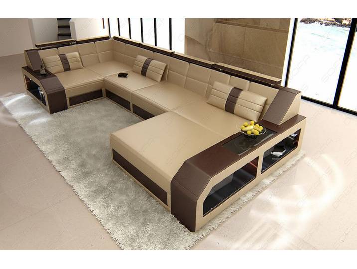Leder Couch Arezzo U-Form