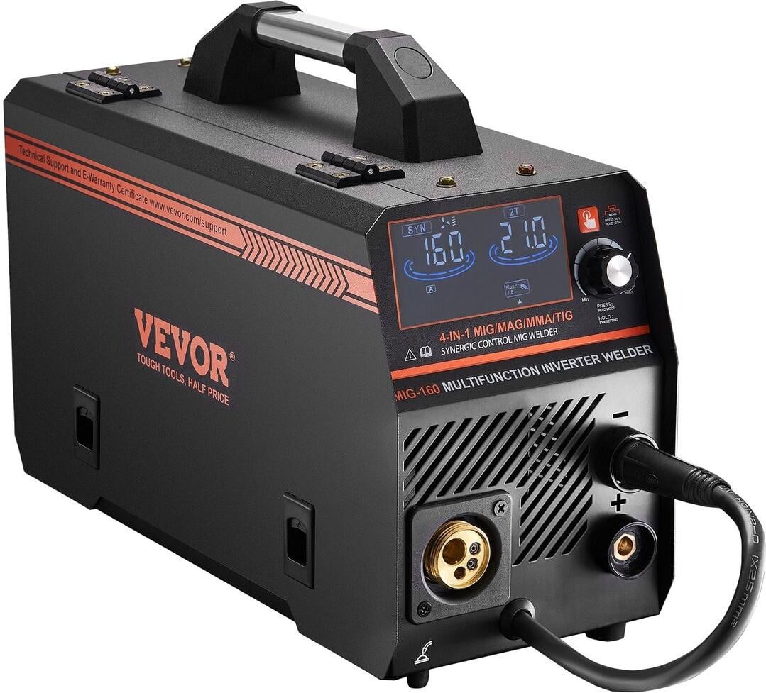 VEVOR MIG-lasser 160A multifunctionele 4-in-1 lasmachine voor MIG/lasdraad, MIG/fluxdraad, elektrode en Lift-TIG