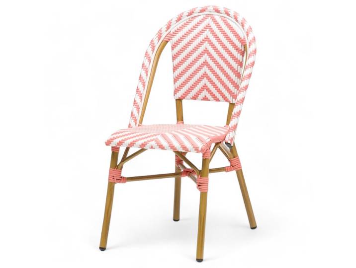 Chaise de terrasse RIVOLI - Chevrons roses et blancs