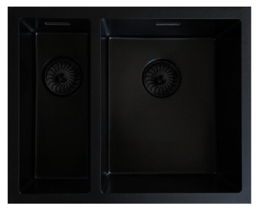 Caressi CAQPP1534R10BK-EB Spüle, Einbau. Große Spüle, rechts. Schwarz.