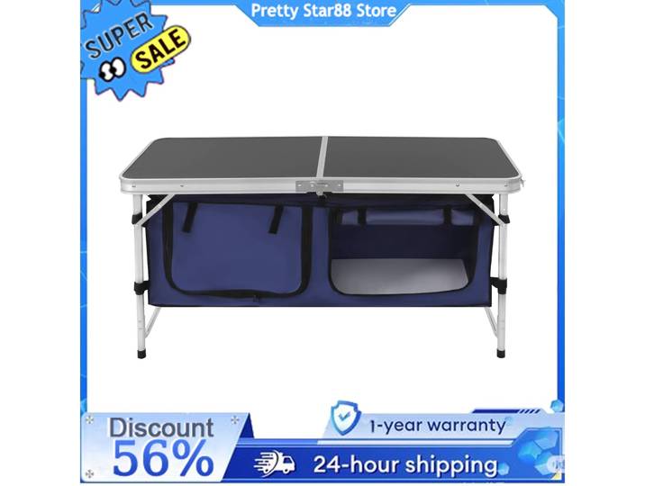Table de Camping pliable/portable, Table d'extérieur avec pieds réglables, meubles résistants à l'humidité pour les installations de camping/couleurs de plage