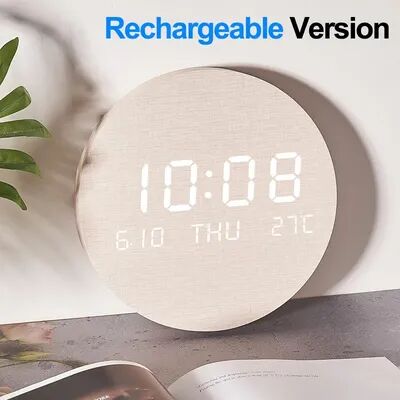 Daily Discovery LED Digital Wall Clock With Large Display, Temperature Date Time, Silent Modern Wall Clock For Home Office a1 Rechargeable