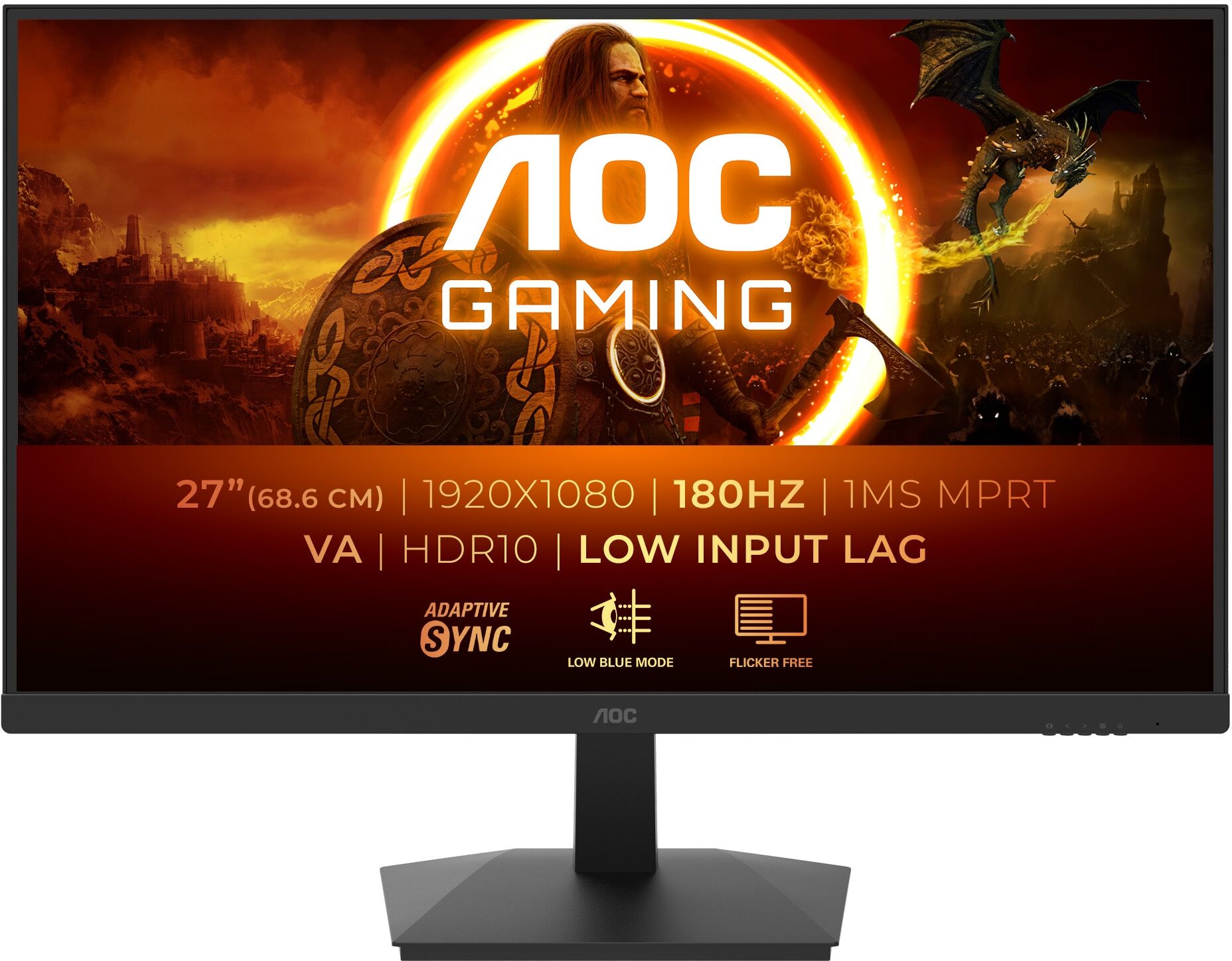 AOC Gaming-Monitor "27G15N2", Energieeffizienz: E, schwarz, B:61,3cm T:21cm, Monitore, Gaming-Monitor