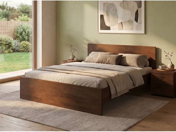 Bett Kernbuche Dunkel „Raphaela“ 90 x 190 cm Massivholz Buche Dunkel