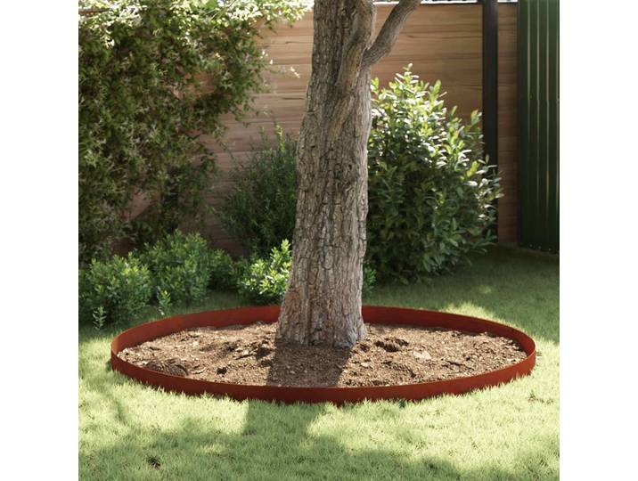 vidaXL Raseneinfassung 450 x 15 cm Wetterfeststahl Rostig