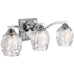 Wandleuchte Lampe Spiegelleuchte Kristallglas Badezimmerleuchte chrom 3 flammig