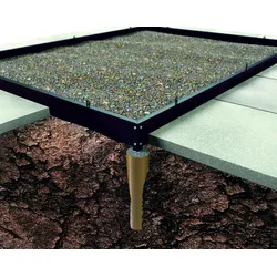 Halls Stahlfundament für Gewächshaus Icon Lean-To - 4,8 m2 (Gr. 3), Schwarz