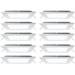 10x LED Einbau Panel Leuchten Wohnraum Decken Strahler Alu Raster Lampen