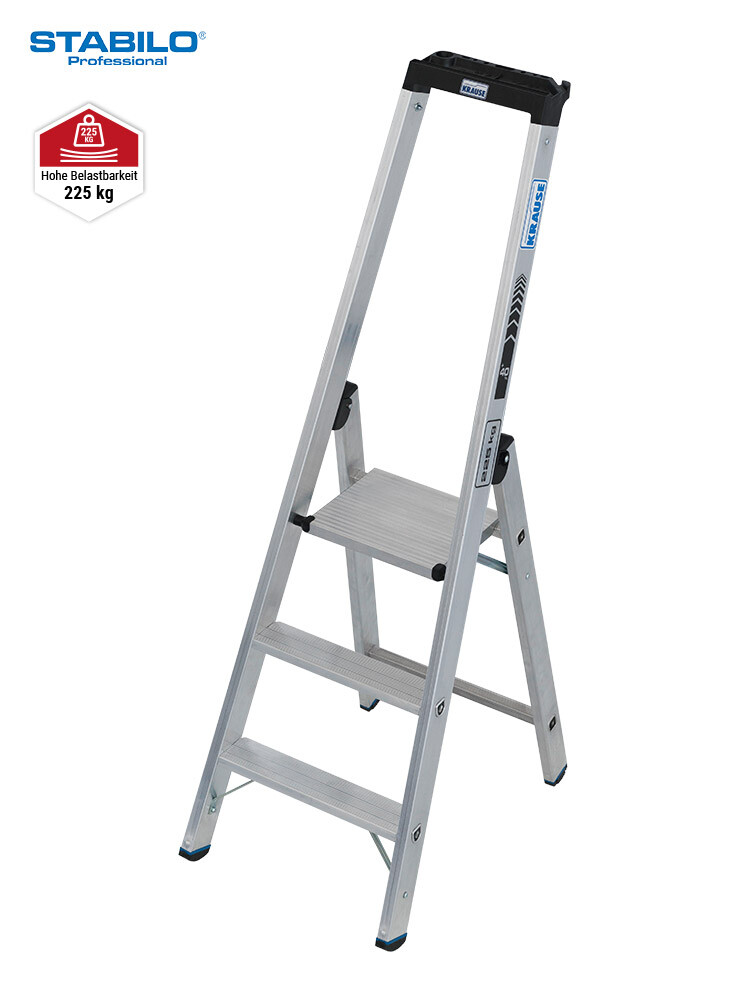 KRAUSE STABILO Stufen-StehLeiter / 3 Stufen / Schwerlastleiter / gemäß TRBS 2121-2 - Art-Nr: 135018