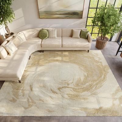 Nourison Brushlight Beige Ivory Modern Wool Blend Indoor Rug
