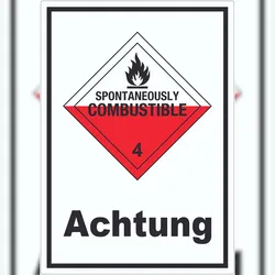 HB-Druck Aufkleber Selbstentzündliche Stoffe Achtung Spotaneously Combustible A6 (105x148mm)