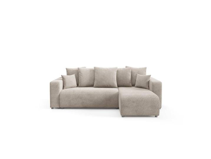 Furnisell Ecksofa mit Schlaffunktion Beige, seitenverkehrt montierbar, 247x145 cm, Wohnzimmer, Sofas & Couches, Wohnlandschaften, Ecksofas