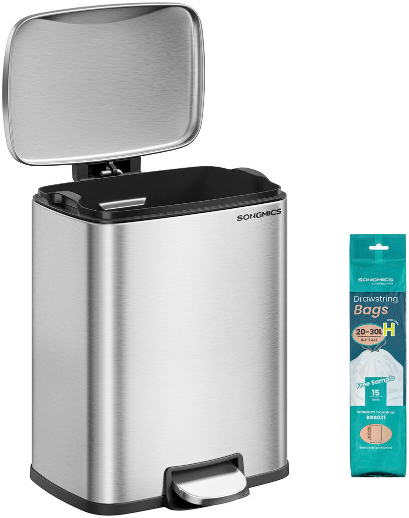 LEDREM Stainless Steel Kitchen Rubbish Bin - 20 L Silver