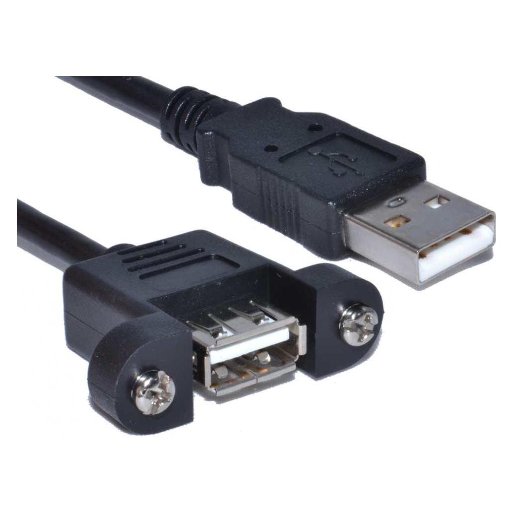 Cables Direct Cdl 1mtr Panel Mount Am-Af Black (1 m, USB 3.2 Gen 2) (USB2-PM-1M)