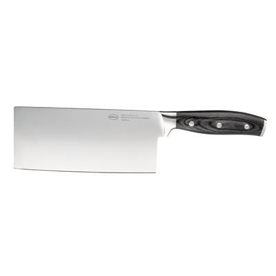 Kochmesser RÖSLE "Chinesisches Messer WOLFGREY, 18 cm, Griff Pakka", silber (silberfarben), Klingenlänge 18cm, X50 CrMoV15 Klingenstahl, Kochmesser, Kochmesser