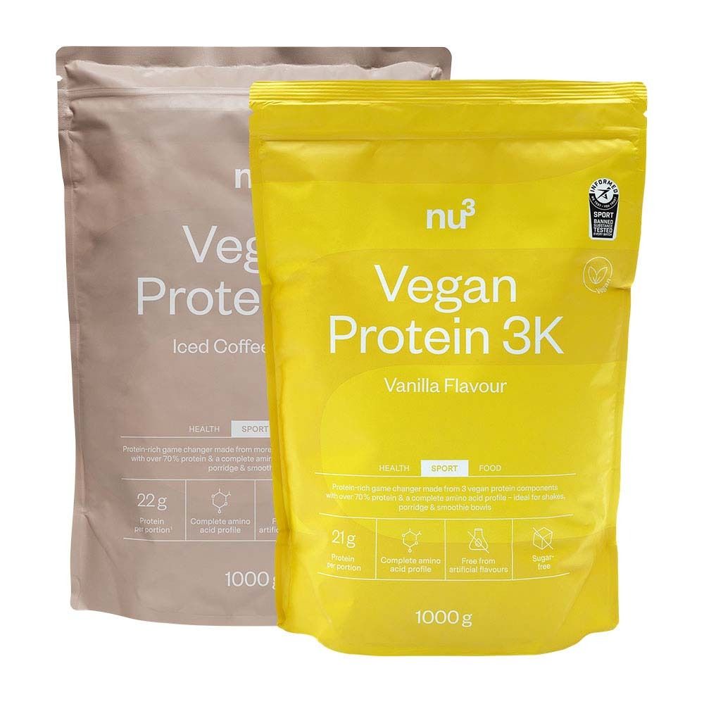 nu3 Vegan Protein 3K Vanille + Iced Coffee 2x1000 g Pulver