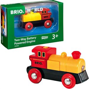 BRIO 33594 Gelbe Batterielok, aus Kunststoff, mit Licht, batteriebetrieben